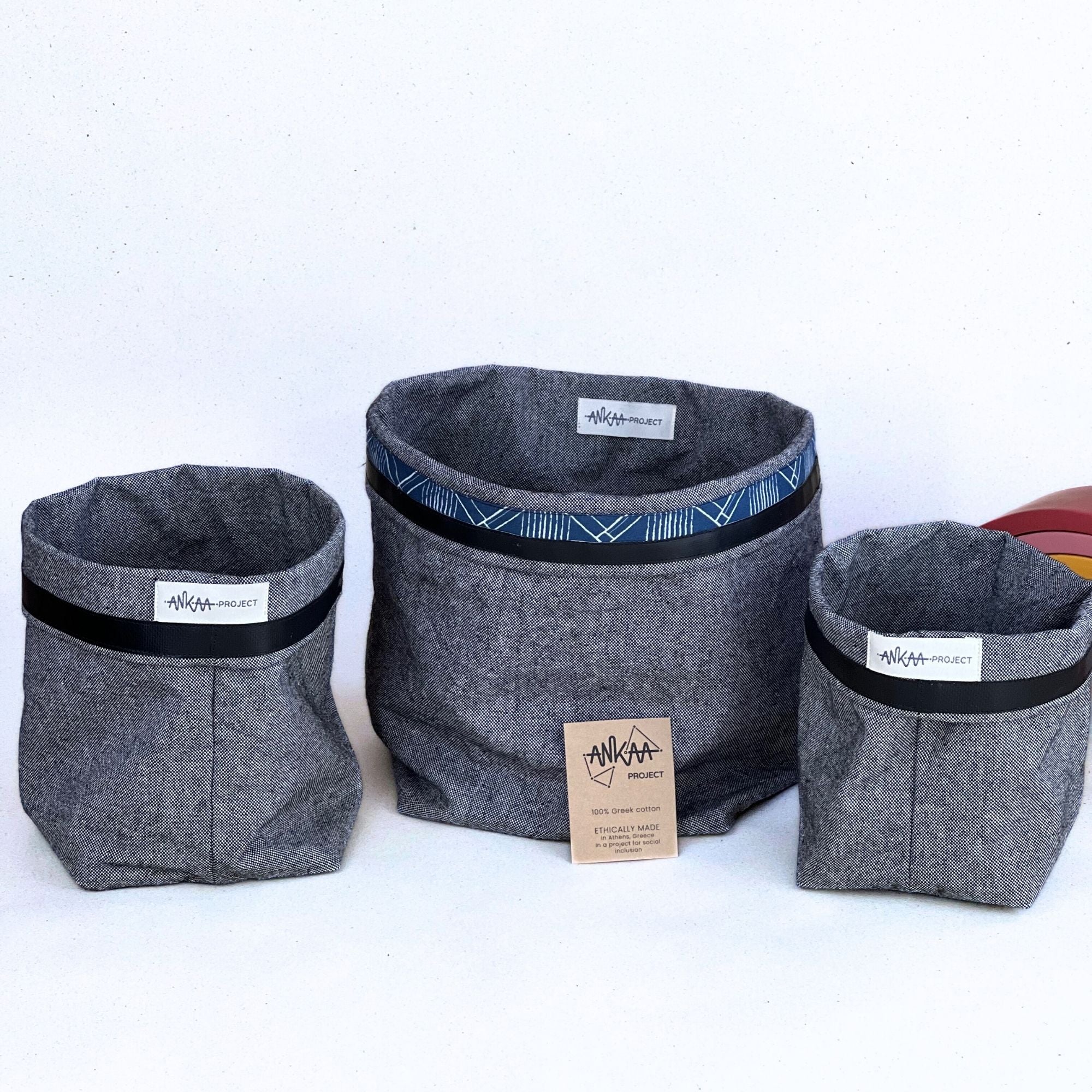 Upcycled fabric basket