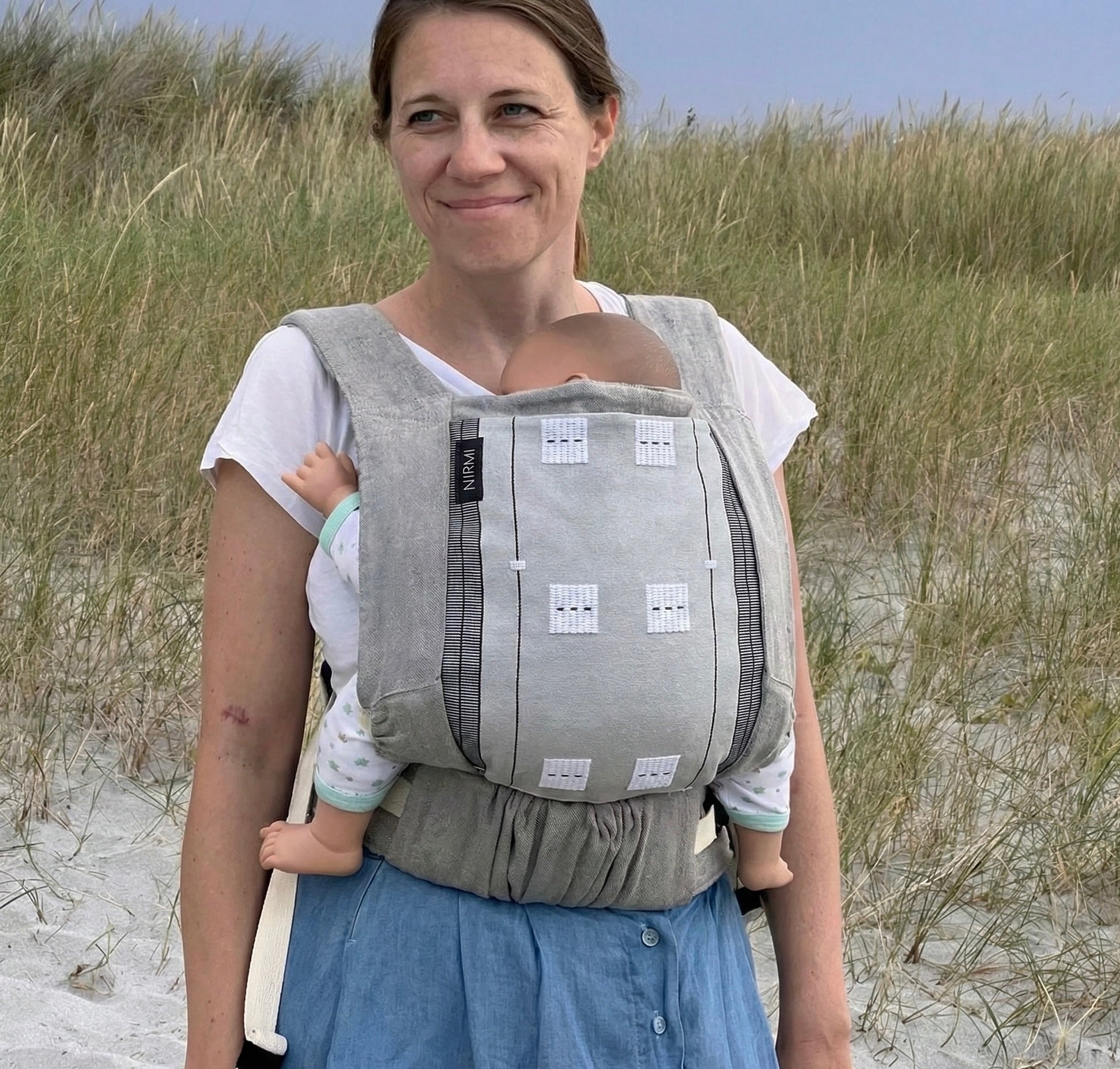 Baby carrier NIRMI Pure with Impact Patch Diamante Mustard (Mexico)