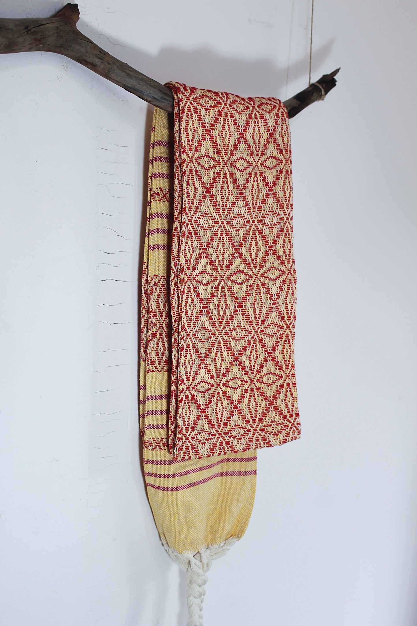 Mexikanische Light Faja "Calendula" stützender Bauchgürtel, Wärmegürtel handgewebt