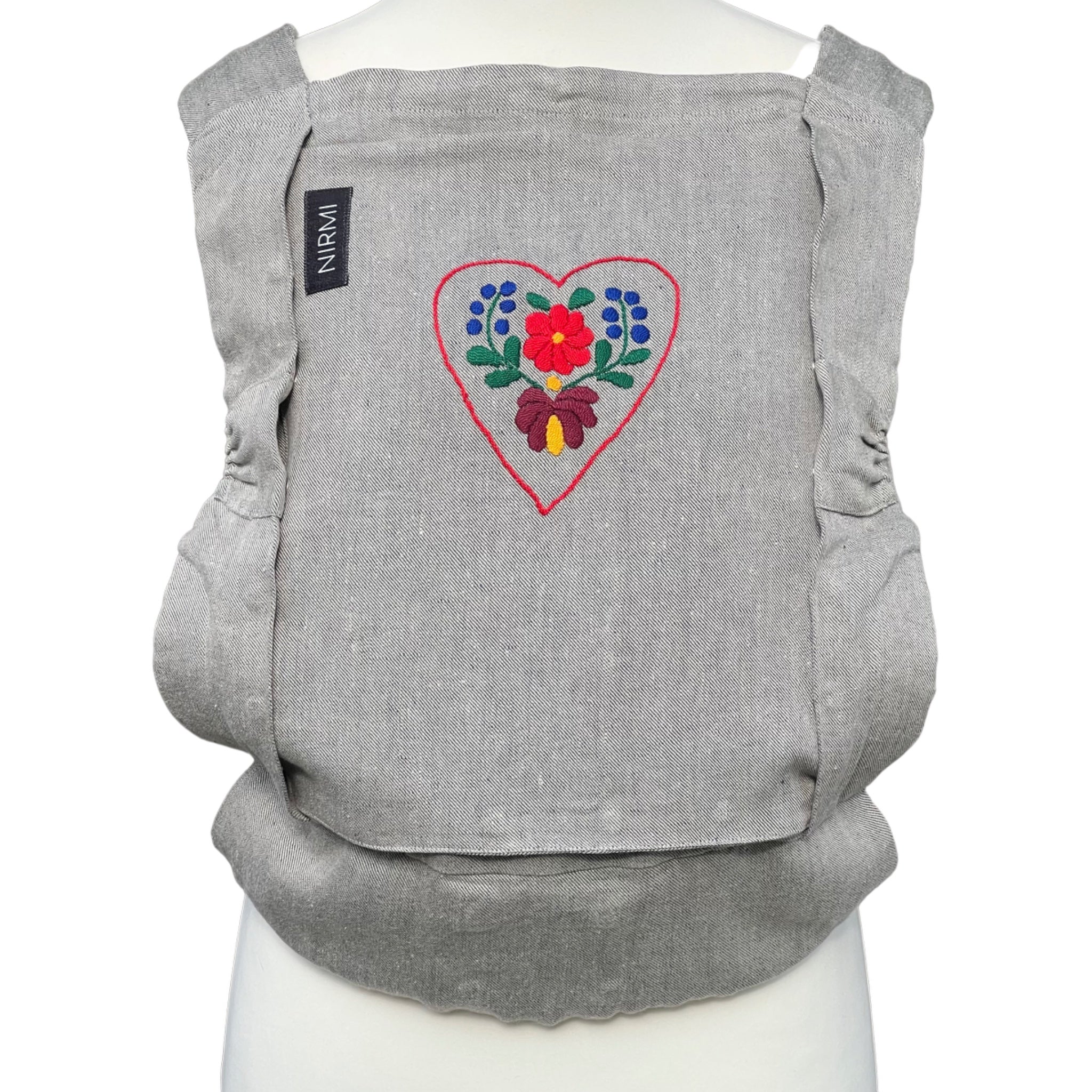 Baby carrier NIRMI Pure with Impact Patch "Matyó Heart" (Hungary)