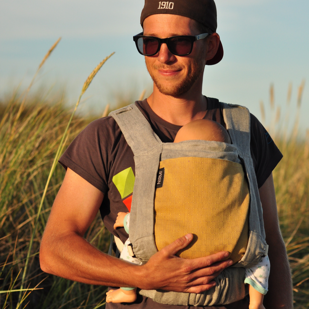 Baby carrier NIRMI Pure with Impact Patch Diamante Mustard (Mexico)